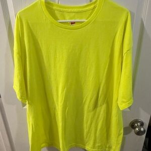 Hanes men Bright neon Yellow T-Shirt 2XL